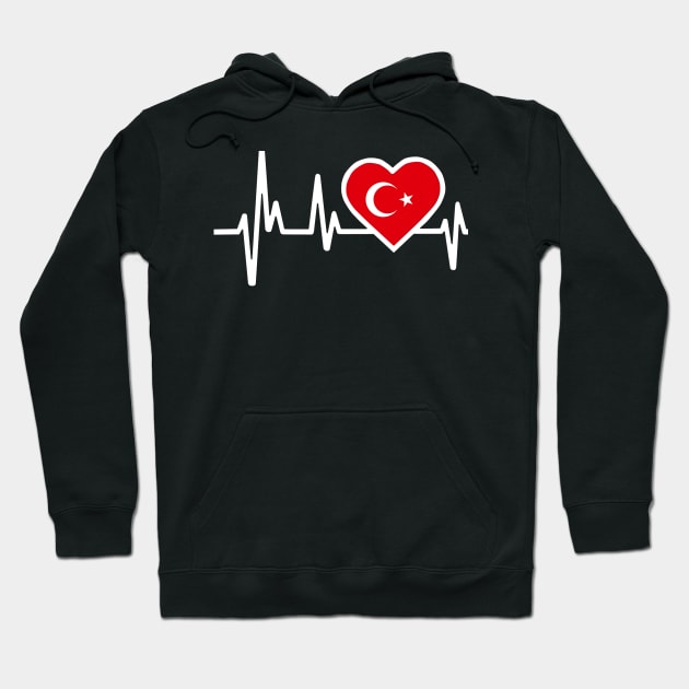 Turkey Heartbeat Flag Hoodie by Dojaja